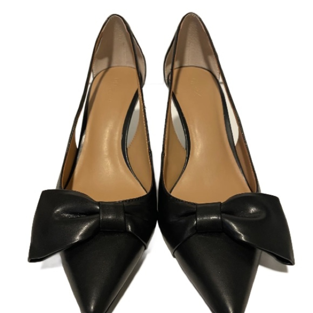 On 34th Chic Black Women's Heels with Bow Accent